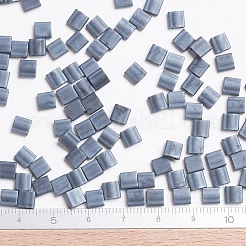 MIYUKIティラビーズ  日本製シードビーズ  2穴  （tl2001)マットガンメタル  5x5x1.9mm  穴：0.8mm  約118PCS /ボトル  10 G /ボトル&nbsp;SEED-JP0008-TL2001
