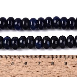 天然石瑪瑙ビーズ連売り  滑らかなロンデル  染め  プルシアンブルー  10~10.5x5.5~6mm  穴：0.7~1.2mm  約61~69個/連  14.37~15.55インチ（36.5~39.5cm）&nbsp;G-Q613-01E-12