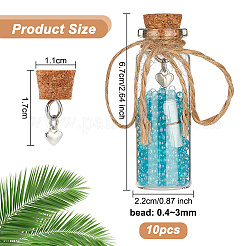 Бутылка желаний из пробкового стекла для украшения подвески AJEW-AB00090