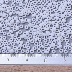 MIYUKIラウンドロカイユビーズ  日本製シードビーズ  11/0  （rr402f）マットホワイト  2x1.3mm  穴：0.8mm  約50000個/ポンド&nbsp;SEED-G007-RR0402F