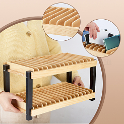 Legno di pino con portacellulare in ferro&nbsp;ODIS-WH0038-317