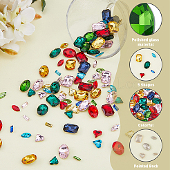 100шт 25 стиля стеклянные кабошоны со стразами GGLA-FH0001-03