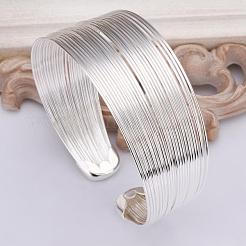 Классические латунь манжеты браслеты для женщин&nbsp;BJEW-BB12232