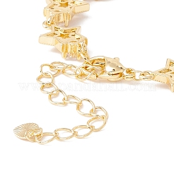 Bracciale con catene a maglie a stella in zirconi chiari&nbsp;BJEW-I301-03G