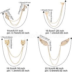4 broche de pull suspendue à chaîne de sécurité de 4 styles&nbsp;JEWB-FG0001-03