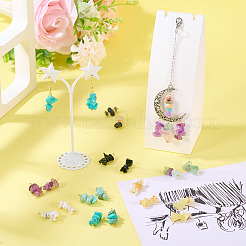 24 pièces 12 styles pendentifs de puces de pierres précieuses mélangées&nbsp;PALLOY-TAC0166