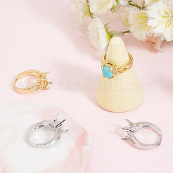 4 шт. 2-цветные регулируемые латунные оправы для колец-солитеров KK-AR0003-80