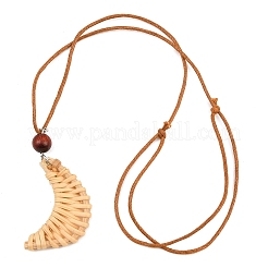 Collane lunghe con pendente in rattan intrecciato in stile boho&nbsp;WD-CBA76F6-01C