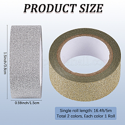 2 rollo de cintas adhesivas de plástico con brillantina de 2 colores&nbsp;DIY-CP0011-85