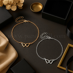 4шт 2 цвета браслеты-крылышки из нержавеющей стали 304&nbsp;BJEW-HY0001-08