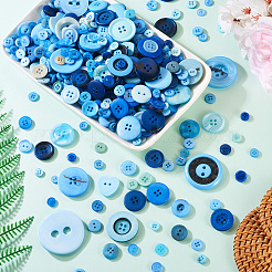 Плоские круглые пуговицы из смолы&nbsp;BUTT-TAC0017-01B