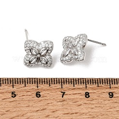 Pendientes de tuerca de circonio cúbico con micro pave de latón&nbsp;KK-CBA8324-25P-02