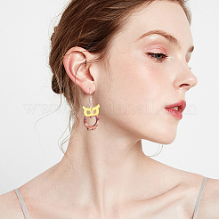 Наборы для самостоятельного изготовления деревянных сережек-подвесок из ореха DIY-OC0006-80