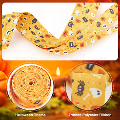3 ruban en polyester imprimé sur le thème d'Halloween&nbsp;OCOR-BC0005-42B