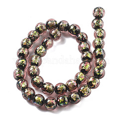 Нити из фольгированных бусин лэмпворк ручной работы&nbsp;FOIL-K003-06B-18