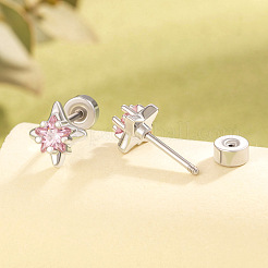 Серьги-звезды с латунным паве из кубического циркония на хрящ&nbsp;FS-WGEAB67-02