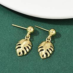 Серьги-гвоздики из латуни в форме сердца EJEW-Z115-03G