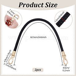 Круглые плетеные шнуры для сумок из искусственной кожи с застежками из цинкового сплава&nbsp;FIND-WH0126-941A-01