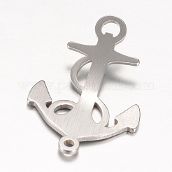 変色しにくい201ステンレススチールリンクコネクター  アンカー  ステンレス鋼色  29.5x19x1mm  穴：1~3mm&nbsp;X-STAS-S059-03B