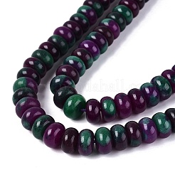天然石ホワイトジェイドビーズ連売り  滑らかなロンデル  染め  暗紫色  10~10.5x5.5~6mm  穴：0.7~1.2mm  約61~69個/連  14.37~15.55インチ（36.5~39.5cm）&nbsp;G-Q613-01F-21