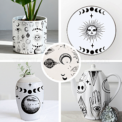 紙セラミックデカール  陶器 陶磁器 粘土転写紙  下絵花紙  混合図形  520x370mm  模様：48x33ミリ&nbsp;DIY-WH0729-011