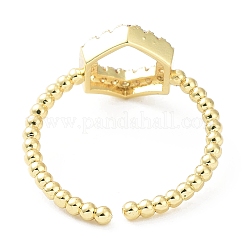 Стойка покрытие латунь микро паве кубический цирконий открытые манжеты кольца&nbsp;RJEW-C043-02G