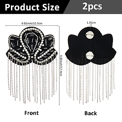 2 шт. кисточка с цветочным узором и стразами с фетровыми эполетами&nbsp;FIND-FH0011-95C