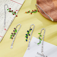 5 stücke natürliche malaysia jade & amethyst & red aventurin & acryl blatt anhänger lesezeichen&nbsp;AJEW-GO00055