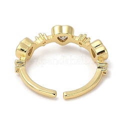 Кольца-манжеты для пальцев из латуни с микропаве из кубического циркония для женщин RJEW-C114-21B-G