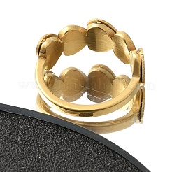 Кольцо из нержавеющей стали 304 с текстурированным сердцем для женщин&nbsp;RJEW-L126-15B-G