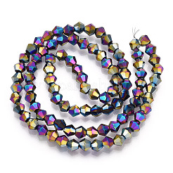 Chapelets de perles en verre électroplaqué&nbsp;EGLA-R094-4mm-02