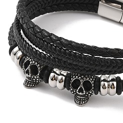 Geflochtene Mikrofaser-Leder-Mehrstrang-Armbänder&nbsp;BJEW-B096-08F