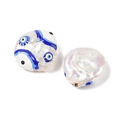 Cuentas de esmalte de perlas keshi naturales&nbsp;PEAR-G014-04A