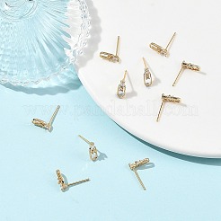 Pendientes de botón de latón con micro circonitas cúbicas de Shegrace&nbsp;XGRQ4N622-727G