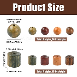 160 pz 8 stili di perline di sandalo&nbsp;WOOD-YW0001-96