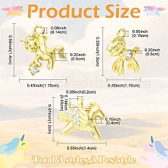 9 Stück 3 Stile Messing Micro Pave klare Zirkonia Charms&nbsp;KK-YW0004-65