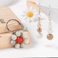 340шт 4 размера натуральный цветок амазонитовые бусины G-LS0001-22