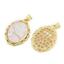 Подвески в виде единорога из натуральной белой ракушки&nbsp;KK-S506-02B-G