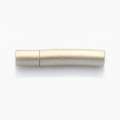 変色防止ミックススタイルコラム304ステンレススチールバヨネットネックレス留め金  ステンレス鋼色  26＆30x6mm  穴：3mm&nbsp;X-STAS-I013-3mm-B