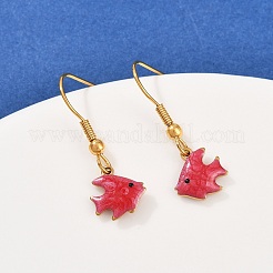 Серьги-подвески из нержавеющей стали 304 серии Ocean&nbsp;LS-EJEW-K017-01H-G