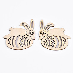 Неокрашенные натуральные деревянные большие подвески WOOD-S058-018