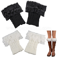 2 пара накладок на ноги из акриловых волокон 2 цветов AJEW-CY0001-31