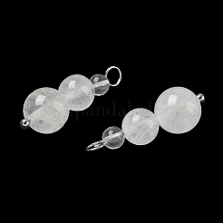 Подвески из натурального кварцевого кристалла с круглыми бусинами&nbsp;PALLOY-JF02867-08
