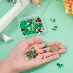 100pcs 2 Arten transparente Glasperlen&nbsp;GLAA-TA0003-93