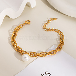 Браслеты с круглыми бусинами из нержавеющей стали с инициацией в виде жемчужин BT3427