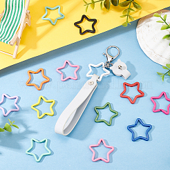 24 шт. двухцветные железные застежки для брелоков IFIN-BC0001-16