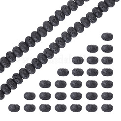 1連売り天然溶岩石ビーズ連売り  ロンデル  8.5x5.5mm  穴：1mm  約73個/連  15.35''（39センチメートル）&nbsp;G-TA0003-44B