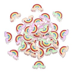 40шт 4 цвета прозрачные акриловые эмалевые бусины&nbsp;OACR-CJ0001-24