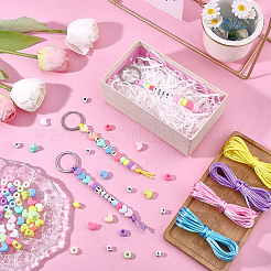 Kits de llaveros con letras y corazones para hacer uno mismo&nbsp;DIY-BM0001-55