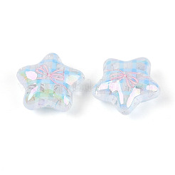 Прозрачные акриловые бусины с уф-покрытием&nbsp;PACR-N017-02B